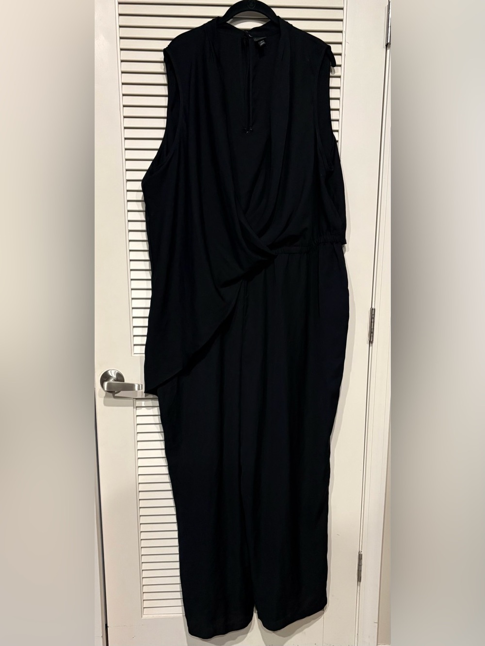 6th & LN Sleeveless Black Draped Jumpsuit